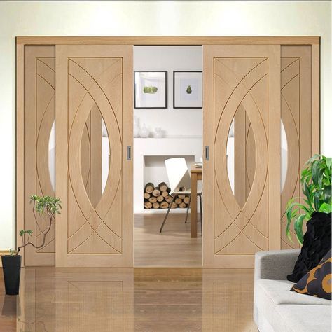 Mẫu cửa gỗ 4 cánh theo phong cách hiện đại 