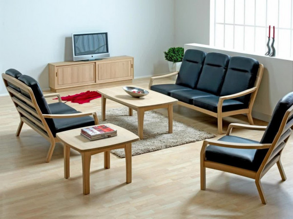 Mẫu bàn ghế gỗ phòng khách mini thiết kế đơn giản