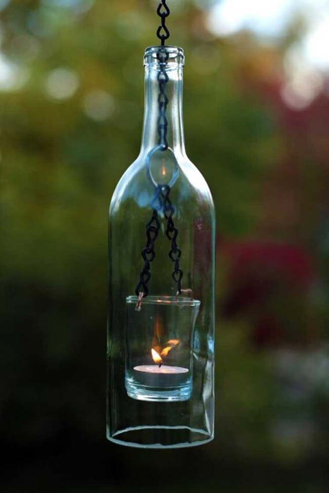 mẫu đèn độc nhất vô nhị từ chai thủy tinh bỏ đi