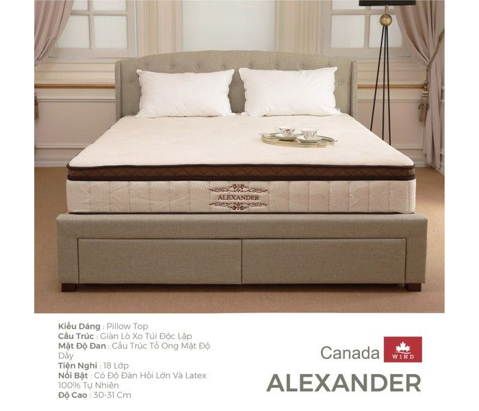 Top 5 sản phẩm đệm lò xo Canada bán chạy tại Đệm Xinh 9 Nệm lò xo Canada Canada Alexander tinh tế, sang trọng từng chi tiết
