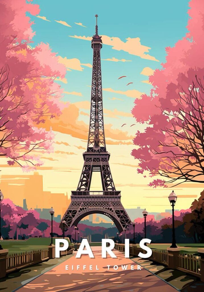 Hình ảnh tháp Eiffel anime